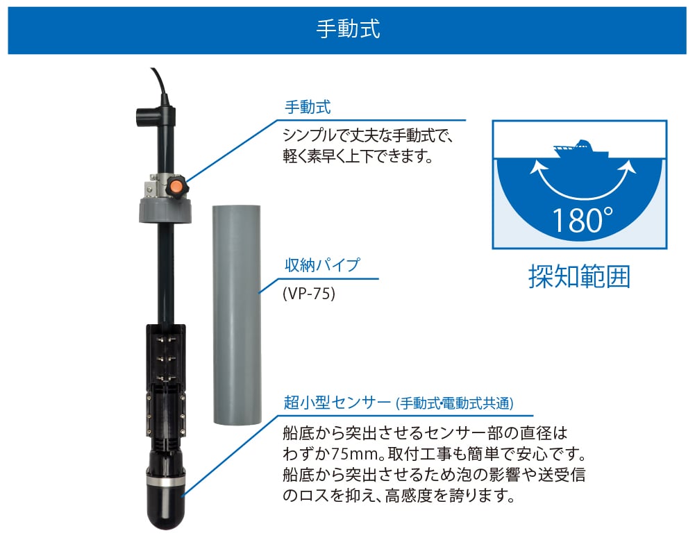 超小型マルチスキャン HE-773【振動子上下装置タイプ】｜マリン製品｜製品情報｜本多電子株式会社